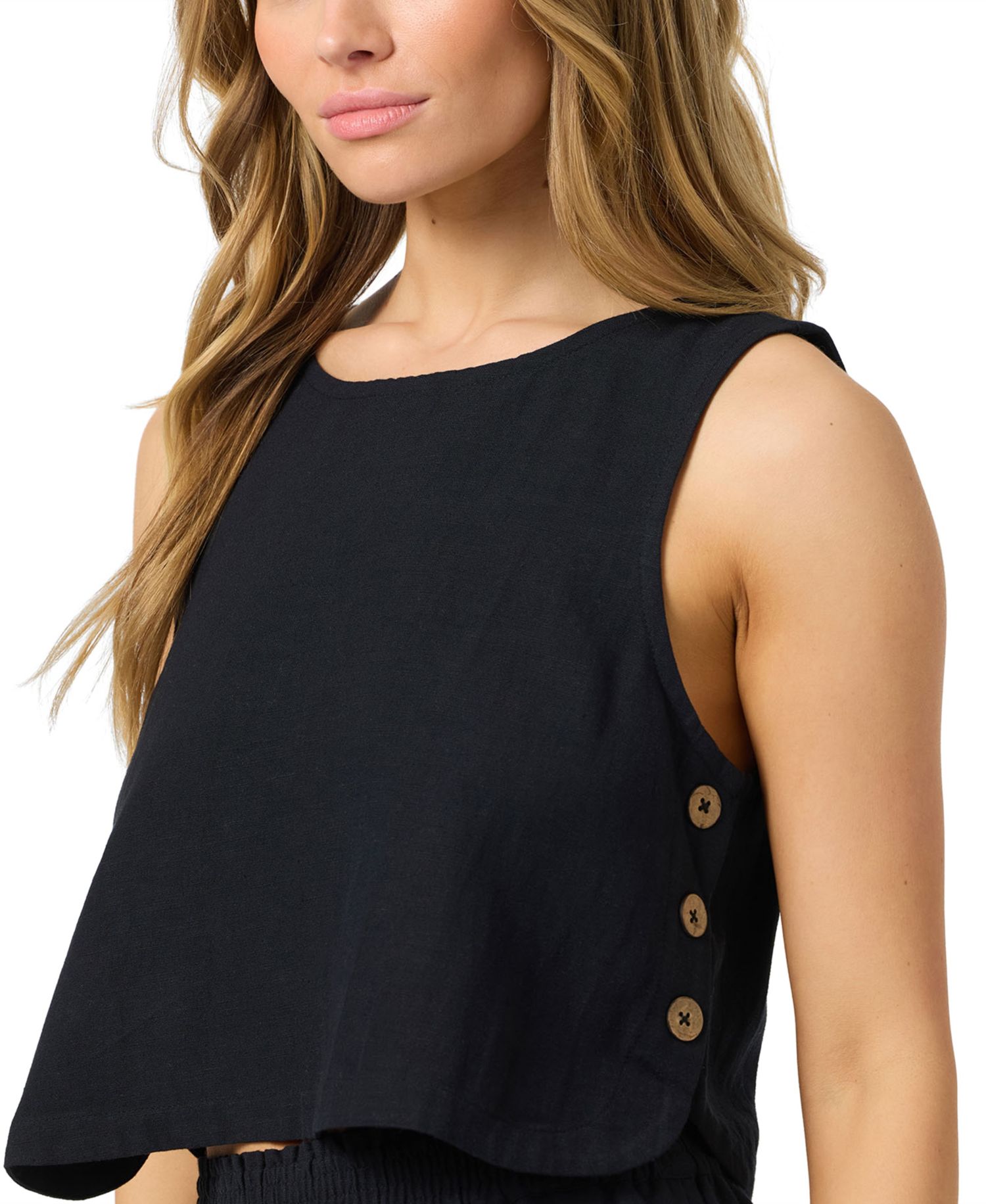 Women's Crewneck Woven Tank Top