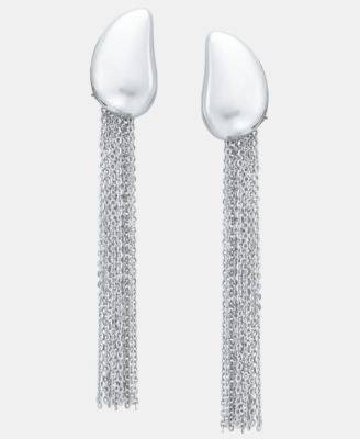 Tear-Shape Chain Linear Drop Earrings