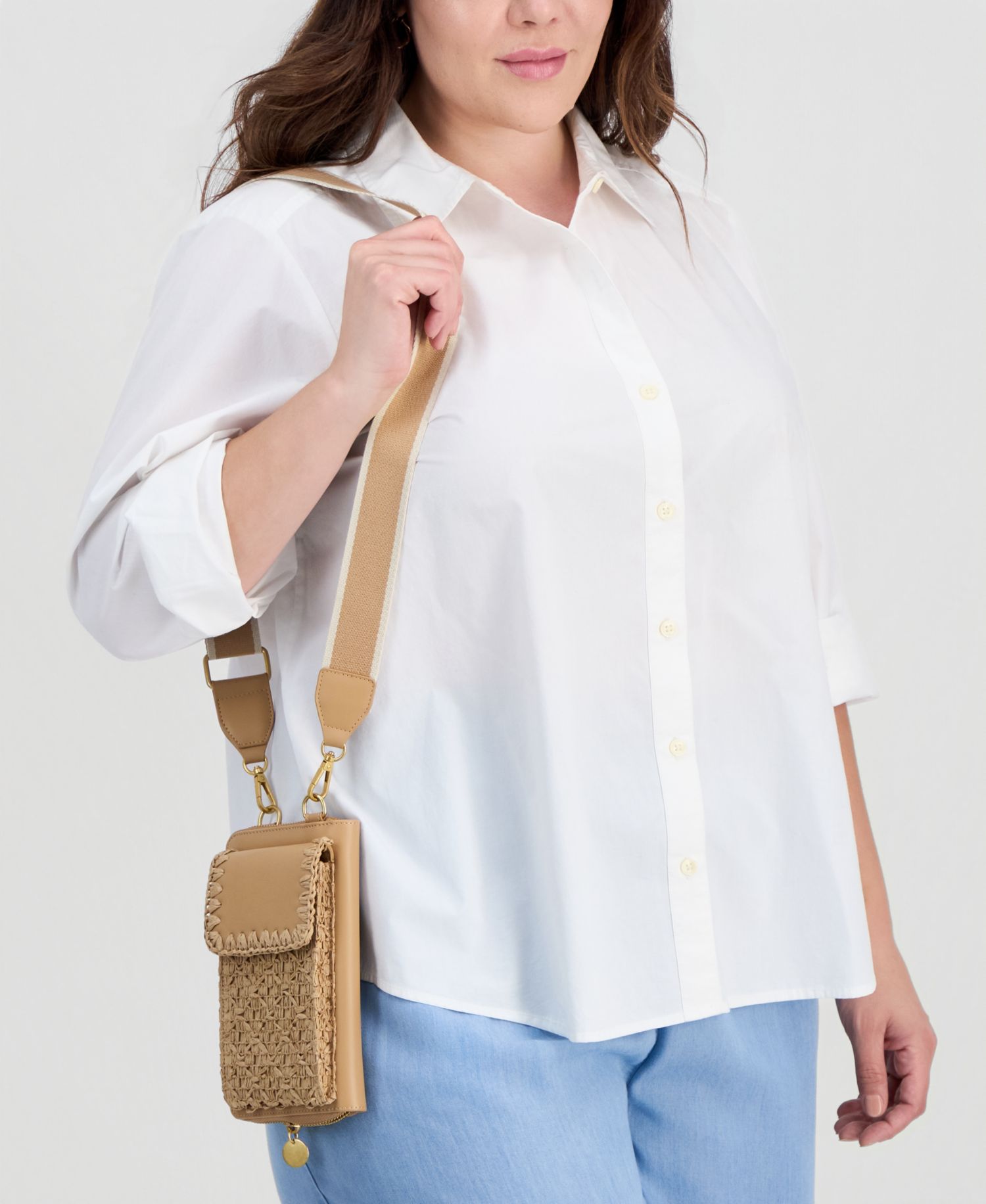 Mini Crochet Straw Phone Crossbody Bag