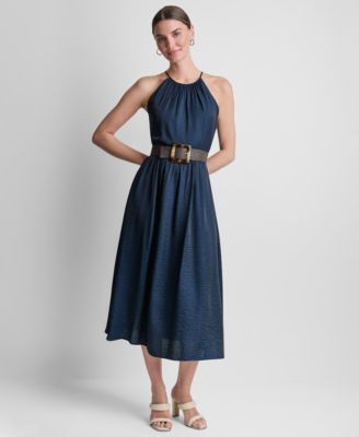 Women's Sleeveless Halter Midi Dress