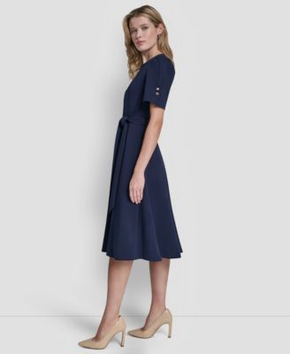 midi business casual dress Womens Elegant Bodycon Dresses Spring Cap Sleeve Outfits Wear to Work Ladies Pencil Dress Blue S at Amazon Women's Clothing store The half Women's Midi Work Dresses |