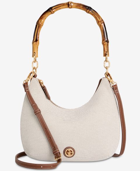 Женская сумка Giani Bernini Linen Bamboo Handle Hobo, цвет: Натуральный