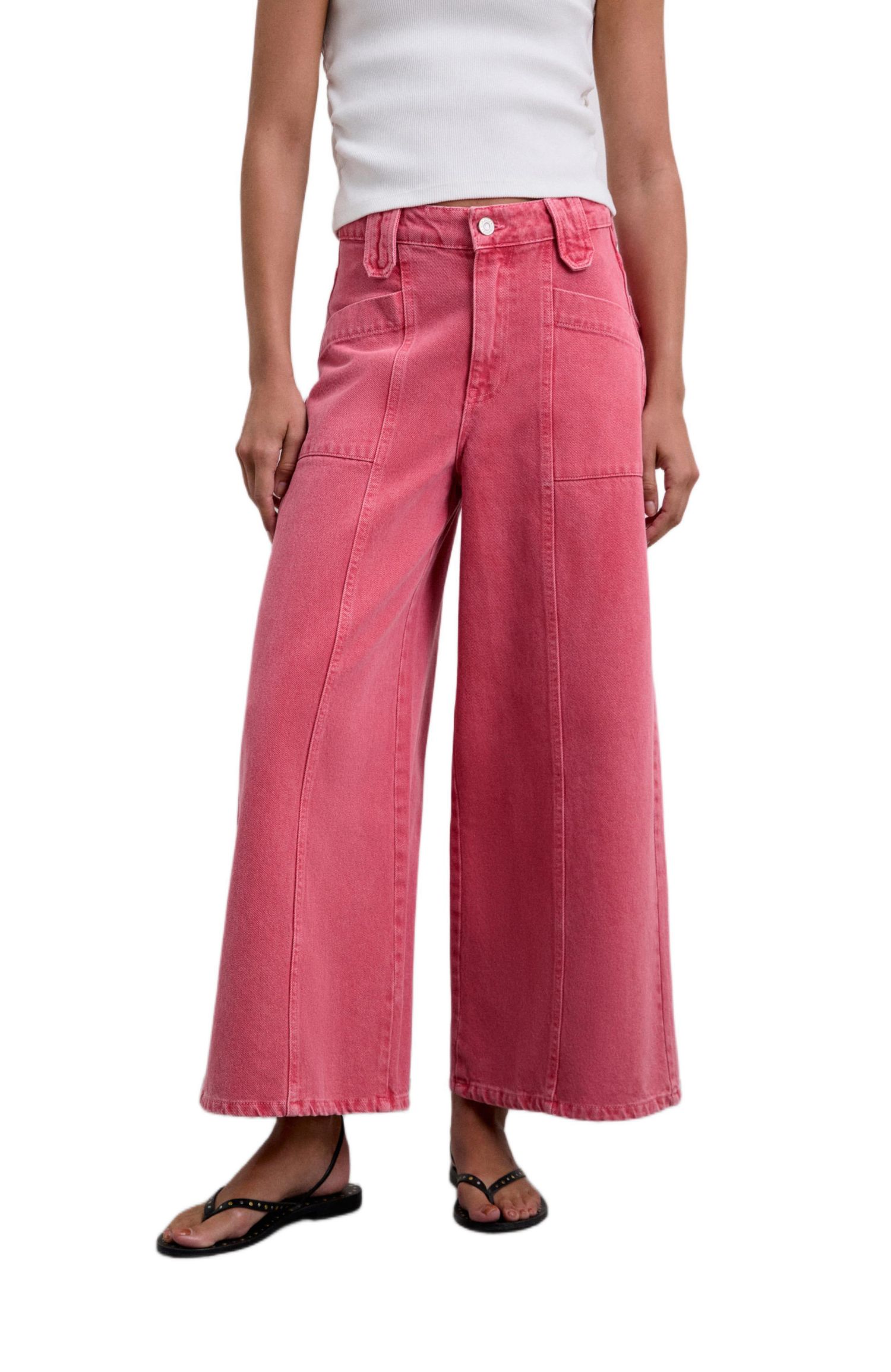 Women's Culotte Washed Denim Pant