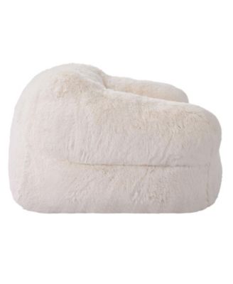 Fluffy Plush Bean Bag Chair with Armrests, High-Density Foam Filling