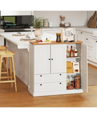 47.5 in Kitchen Freestanding Storage Cabinet with 3 Doors, 2 Drawers and 110 lbs Top