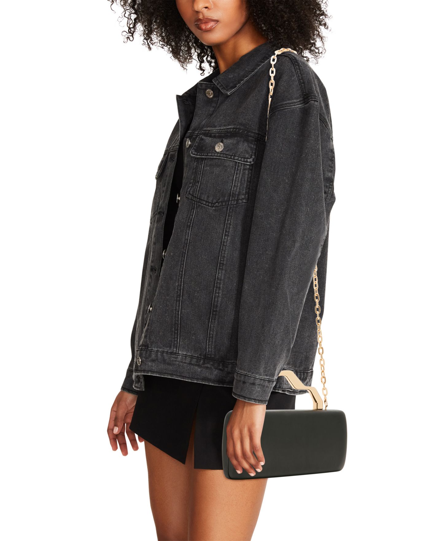 Женский клатч Steve Madden Bleena Small Magnetic Clutch Handbag, цвет: Чёрный — фото 6