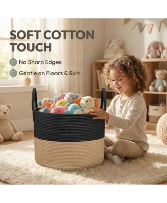 Cotton Rope Blanket Basket Laundry Hamper Storage Bin Gift Basket