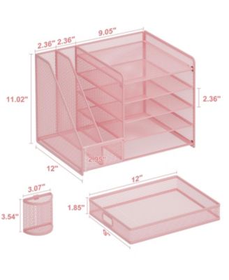 Desk Organizer File Holder 5-Tier Letter Tray Pen Mesh Storage