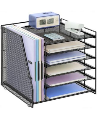 6-Tier Paper Organizer Magazine Holder Desk File Storage