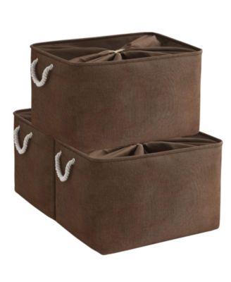 3pack Storage Bins Canvas Basket Organizer with Handles Gift Basket