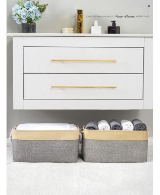 3pack Storage Bins Canvas Basket Organizer with Handles Gift Basket