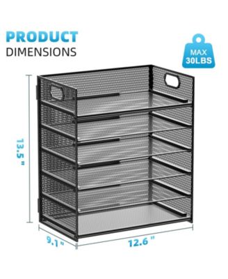 6 Tier Mesh Desk File Sorter With Handle