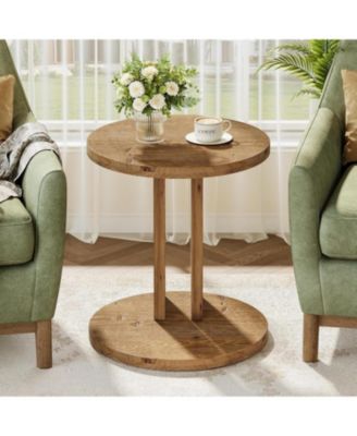 Farmhouse End Table for Living Room, Bedroom, Easy Assembly