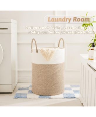 Woven Cotton Rope Hamper for Clothes Storage