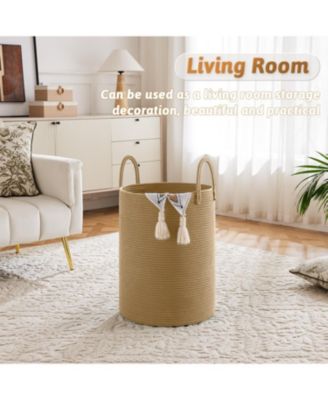 Woven Cotton Rope Hamper for Clothes Storage