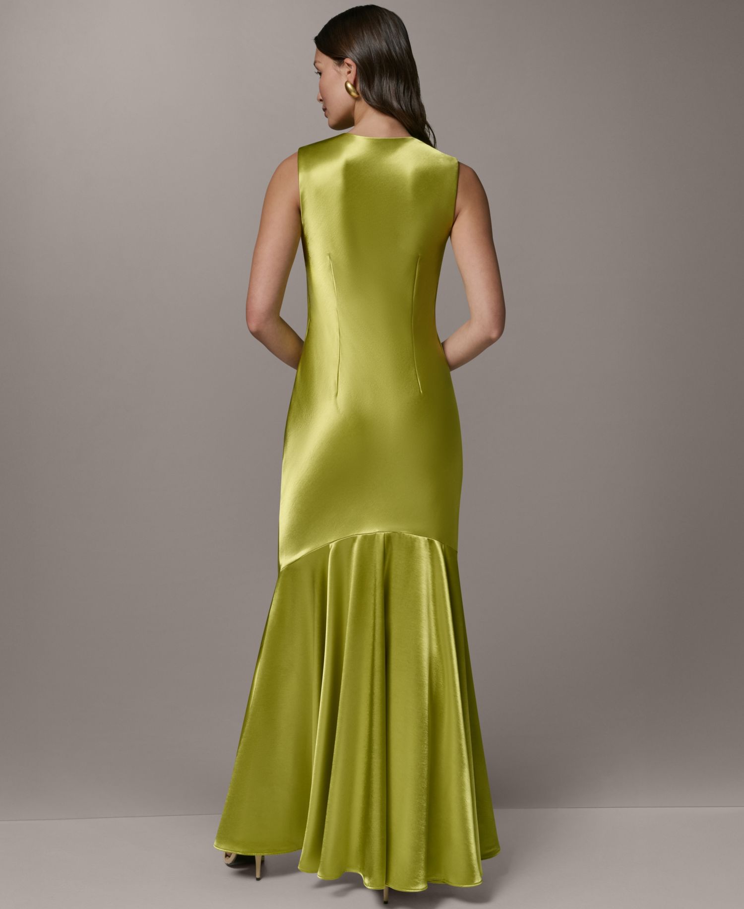 Petite Sleeveless Cowl Neck Ball Gown