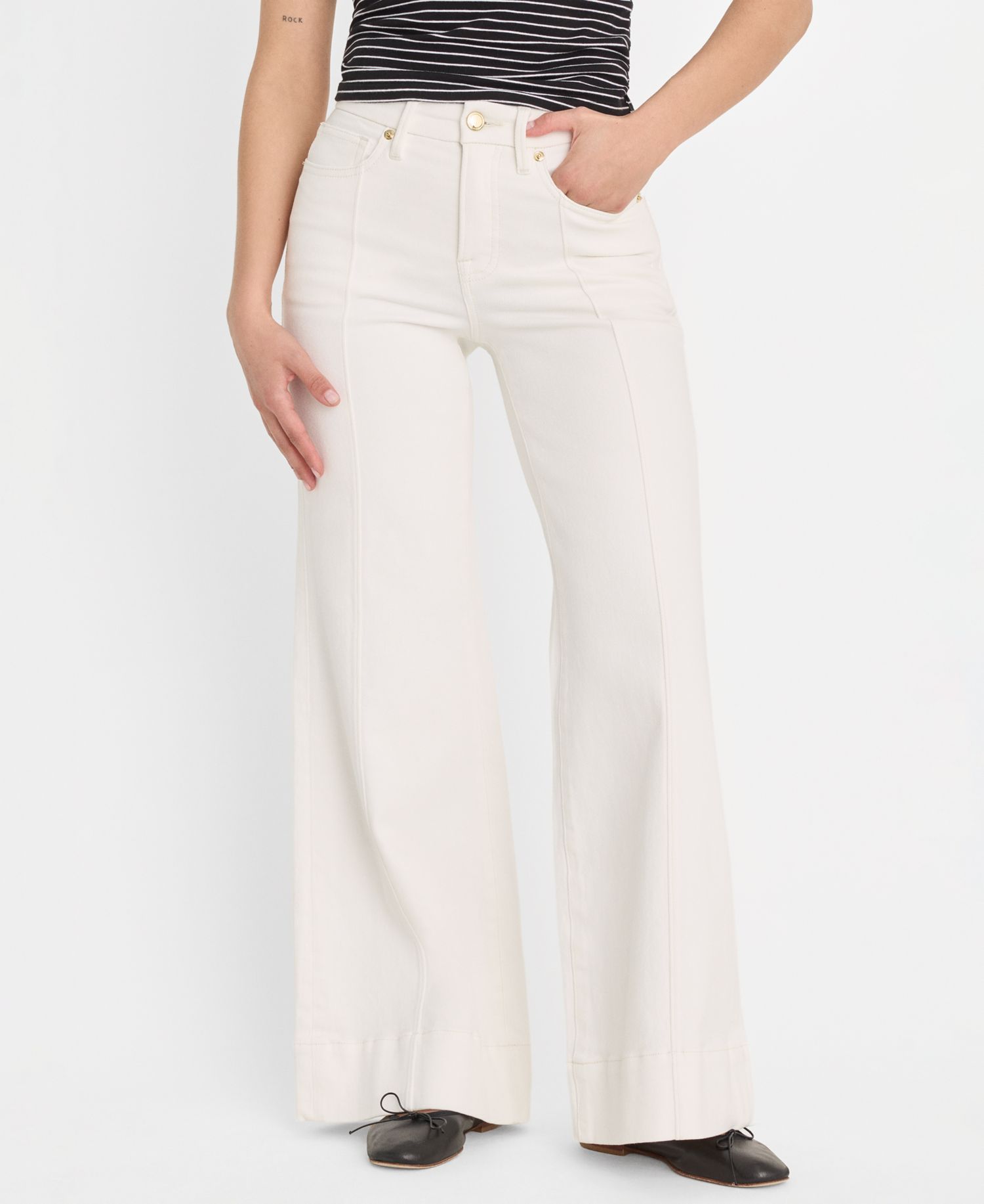 Petite High-Rise Palazzo Jeans