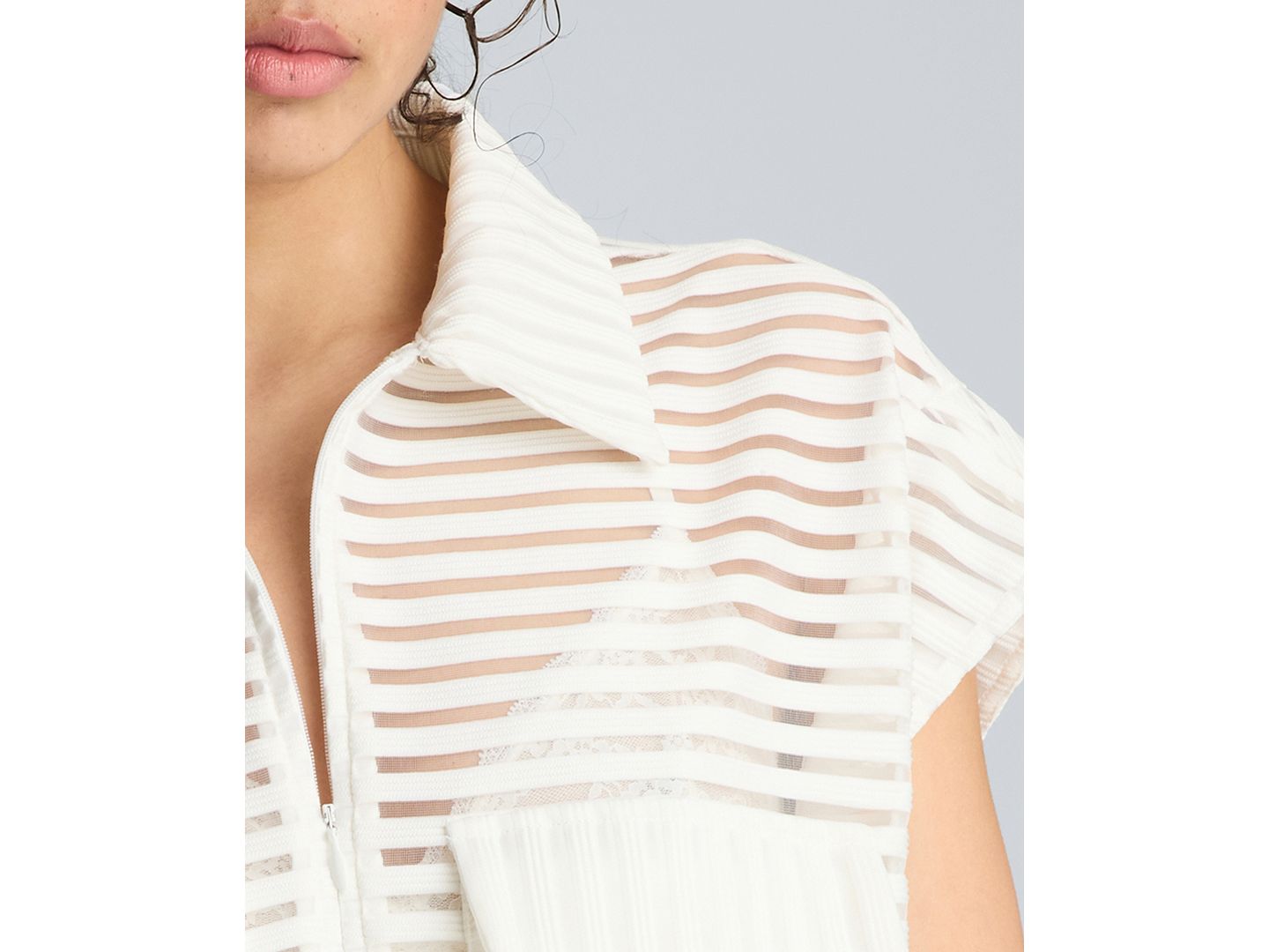 Женский кардиган Kenneth Cole Rib Mesh Sleeveless with Chest Pockets, цвет: Чистый белый — фото 4