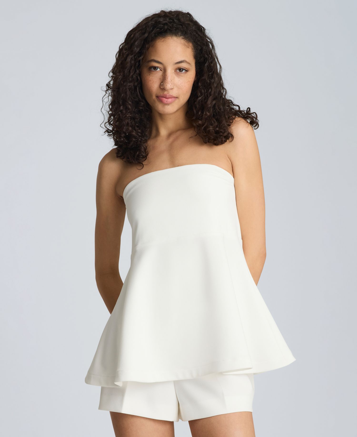 Women's Strapless Peplum Top