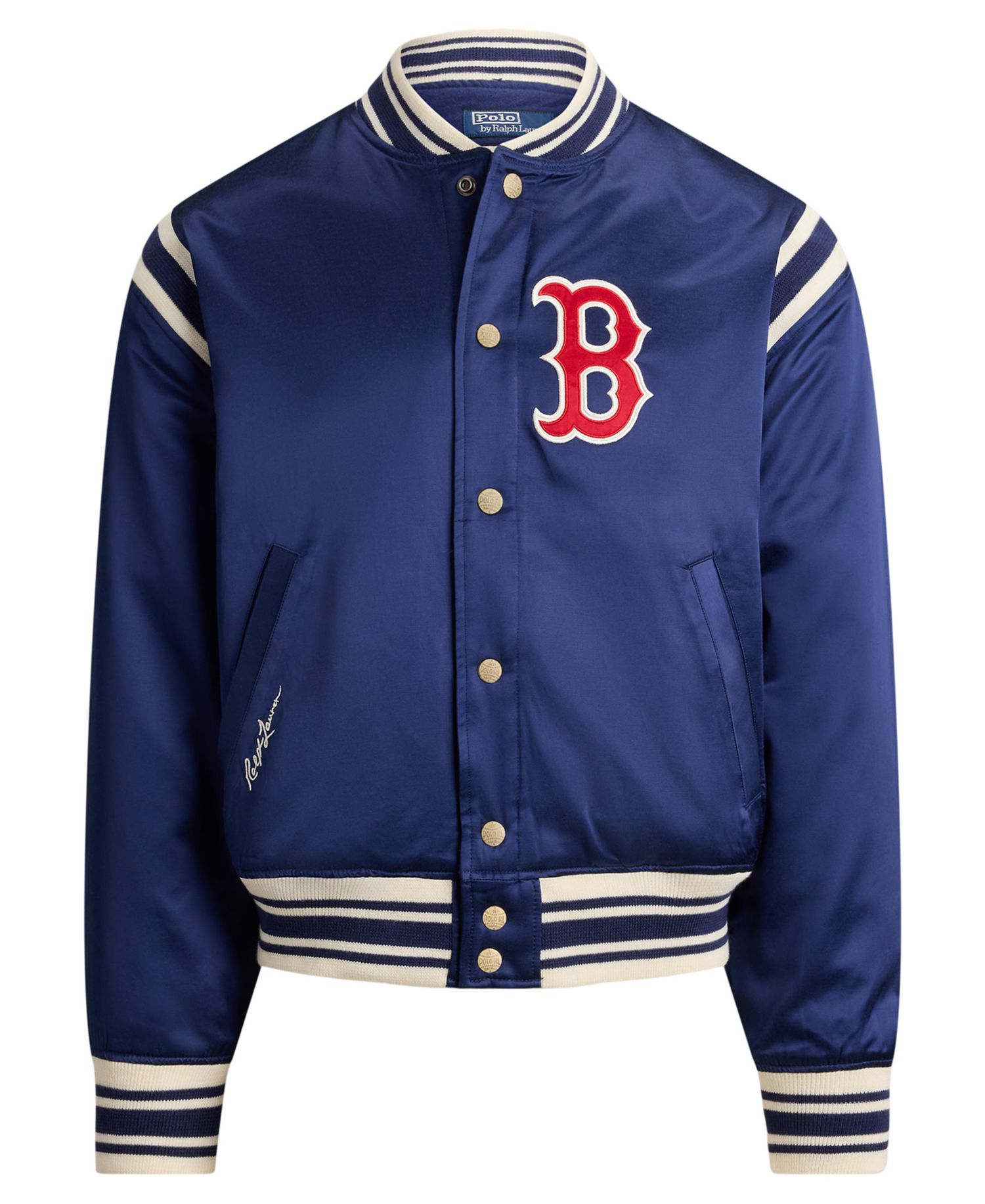 Men's Striped Ribbed Baseball Collar Jacket