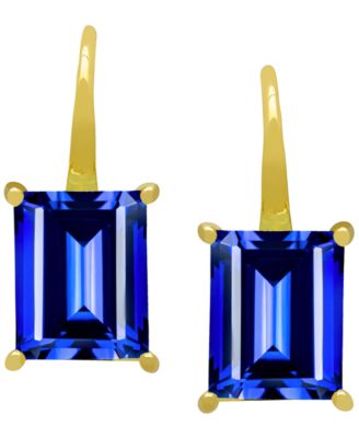 Lab Grown Ruby (8.6 ct. t.w.) Drop Earrings in 14k Gold-Plated Silver (Also Available in White & Blue Sapphire)