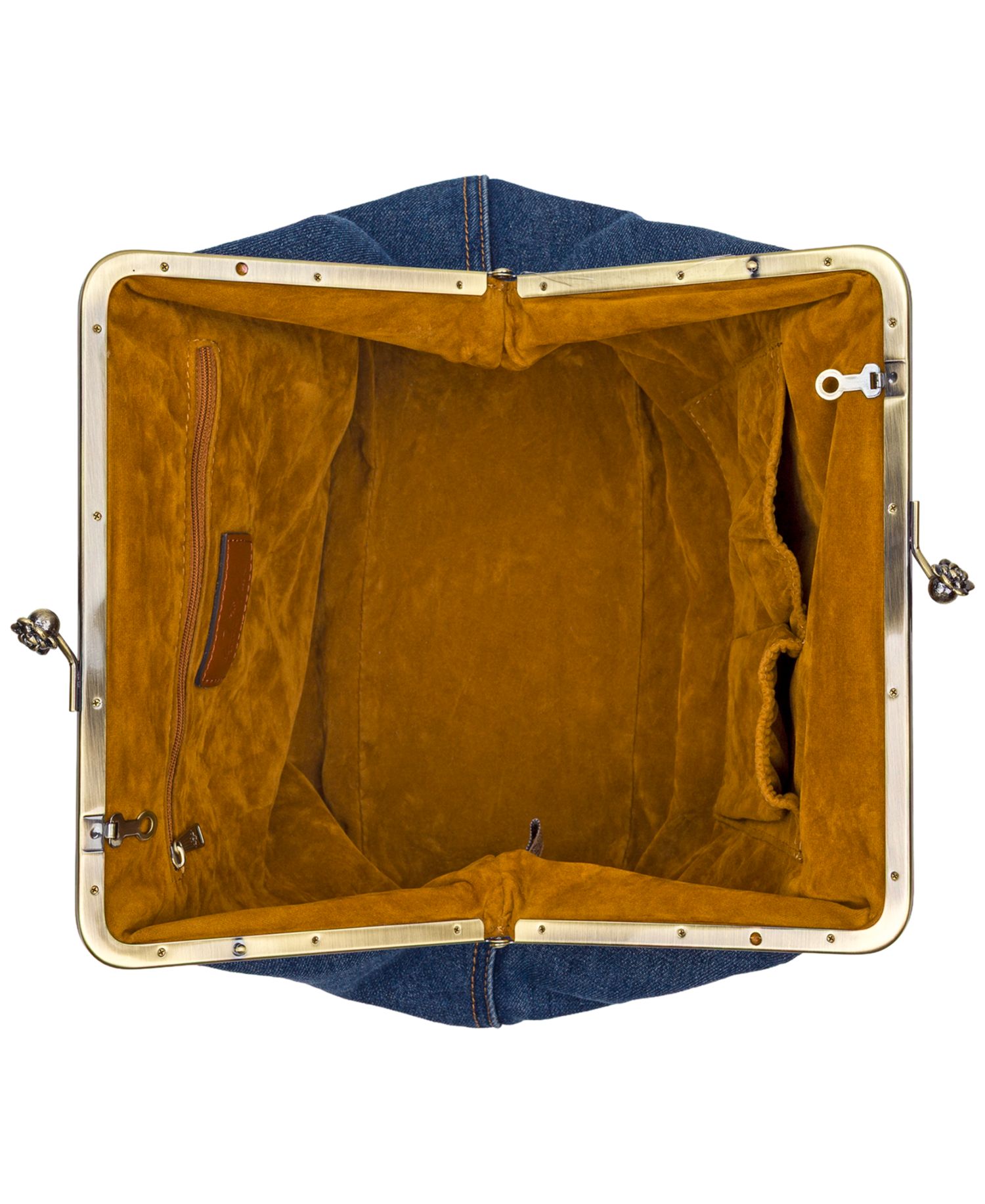 Vivienne Medium Denim Frame Clutch Handbag