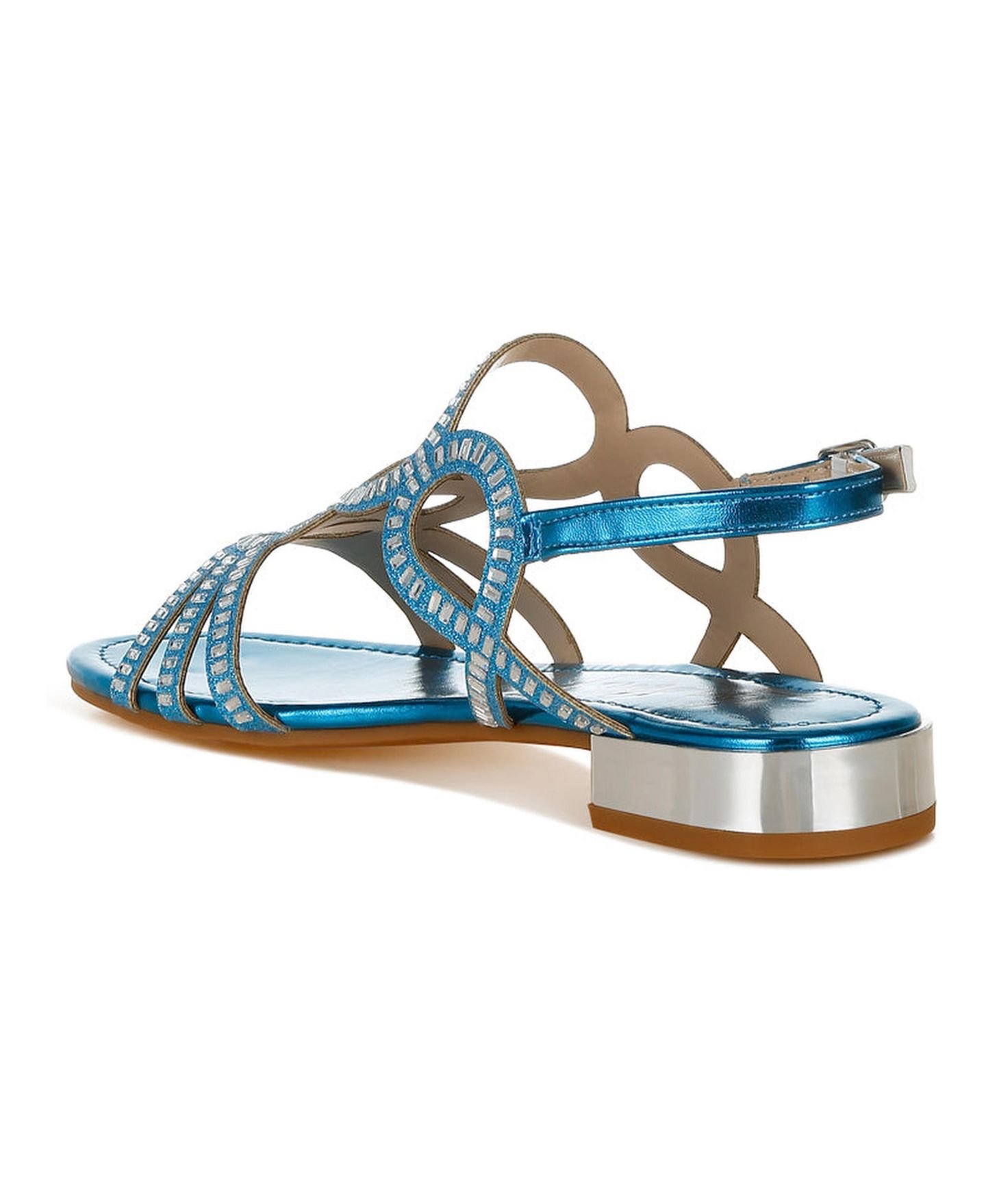 Женские сандалии London Rag Jisters Cut Out Detail Rhinestone Flat, цвет: Джинсовый синий — фото 3