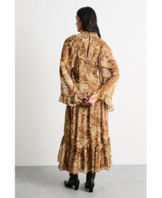Women's Romantic Chiffon Sleeve Midaxi Dress