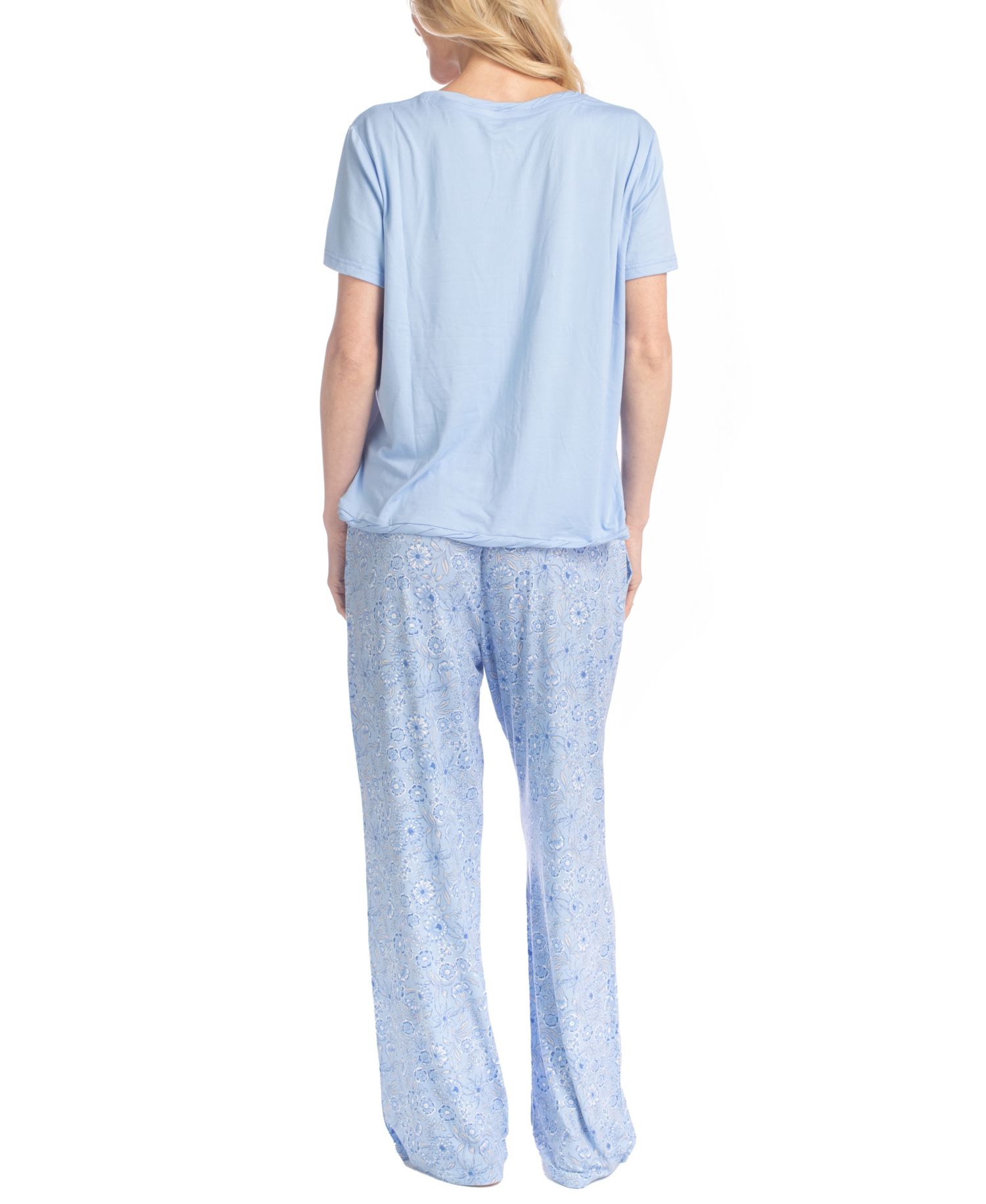 Women's Artistic Garden Round Neck Top and Ankle Pants