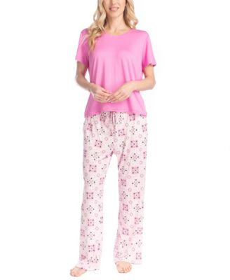 Women's Artistic Garden Round Neck Top and Ankle Pants