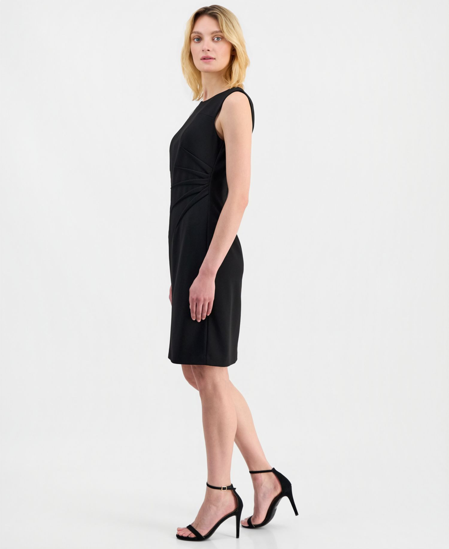 Women's Round-Neck Scuba Crepe Sheath Dress