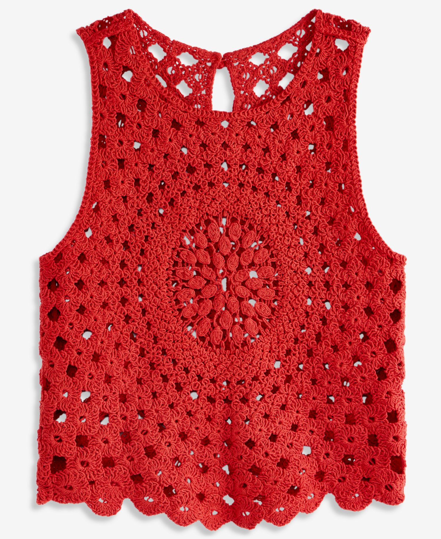 Women's Crochet Button-Back Tank