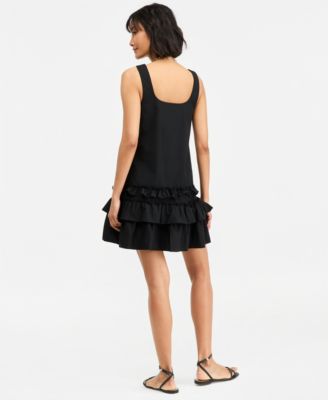 macy's black ruffle dress 1.STATE Sleeveless Cascading Maxi sophisticated colors Ruffle Hem Dress - Macy's