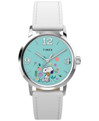 Women's Quartz Analog White Leather Watch 38mm