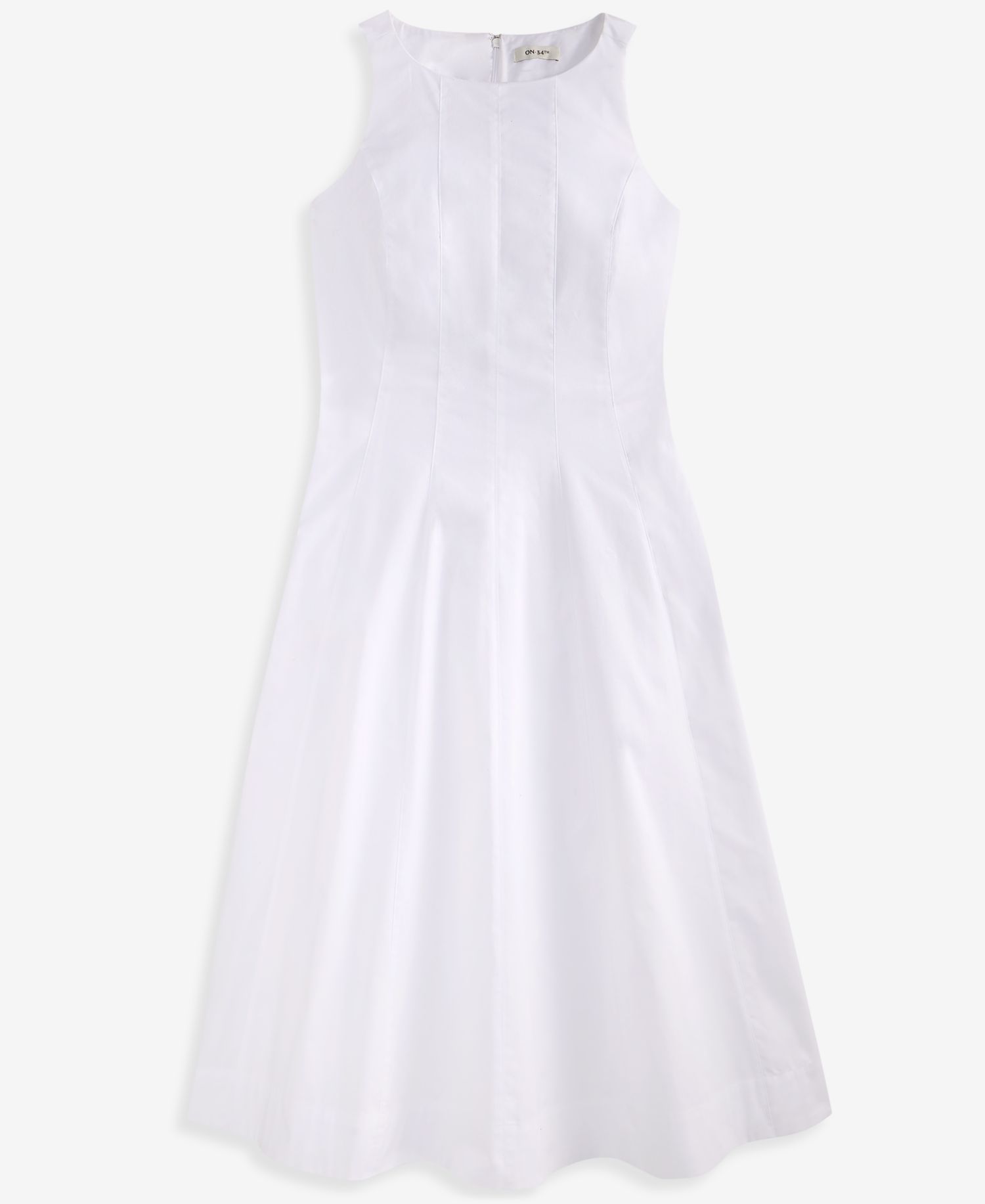 Women's Seamed Boatneck Midi Dress