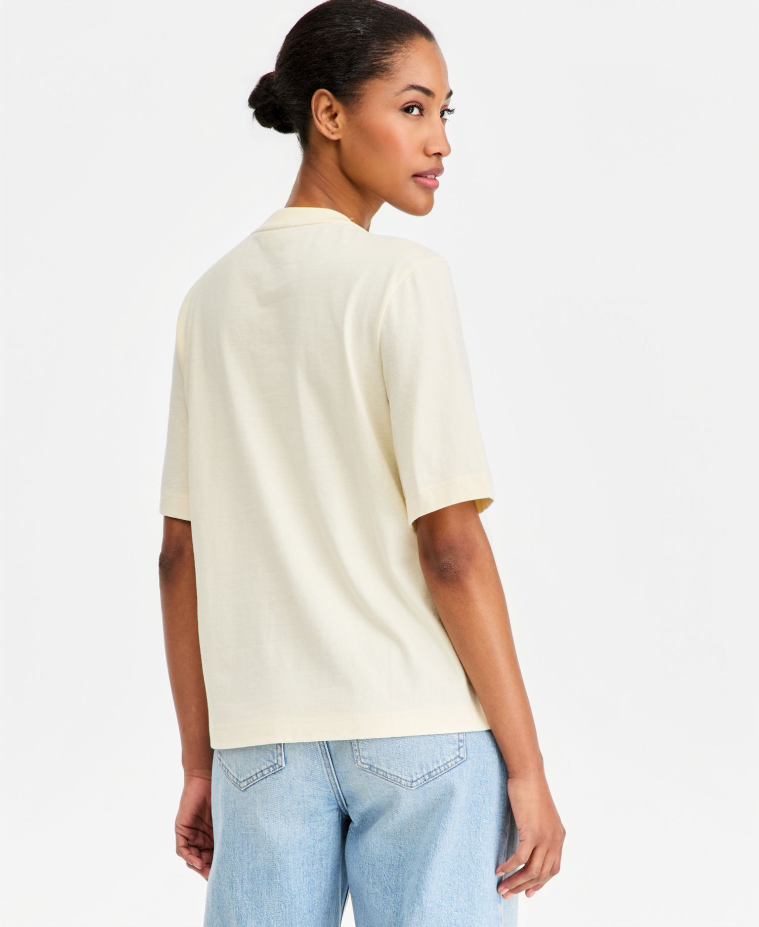 Women's Oversized Crochet Patch Cotton Jersey T-Shirt