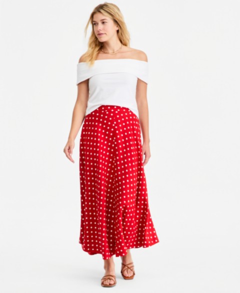 Женские юбки On 34th Women's Linen-Blend Midi Circle Skirt