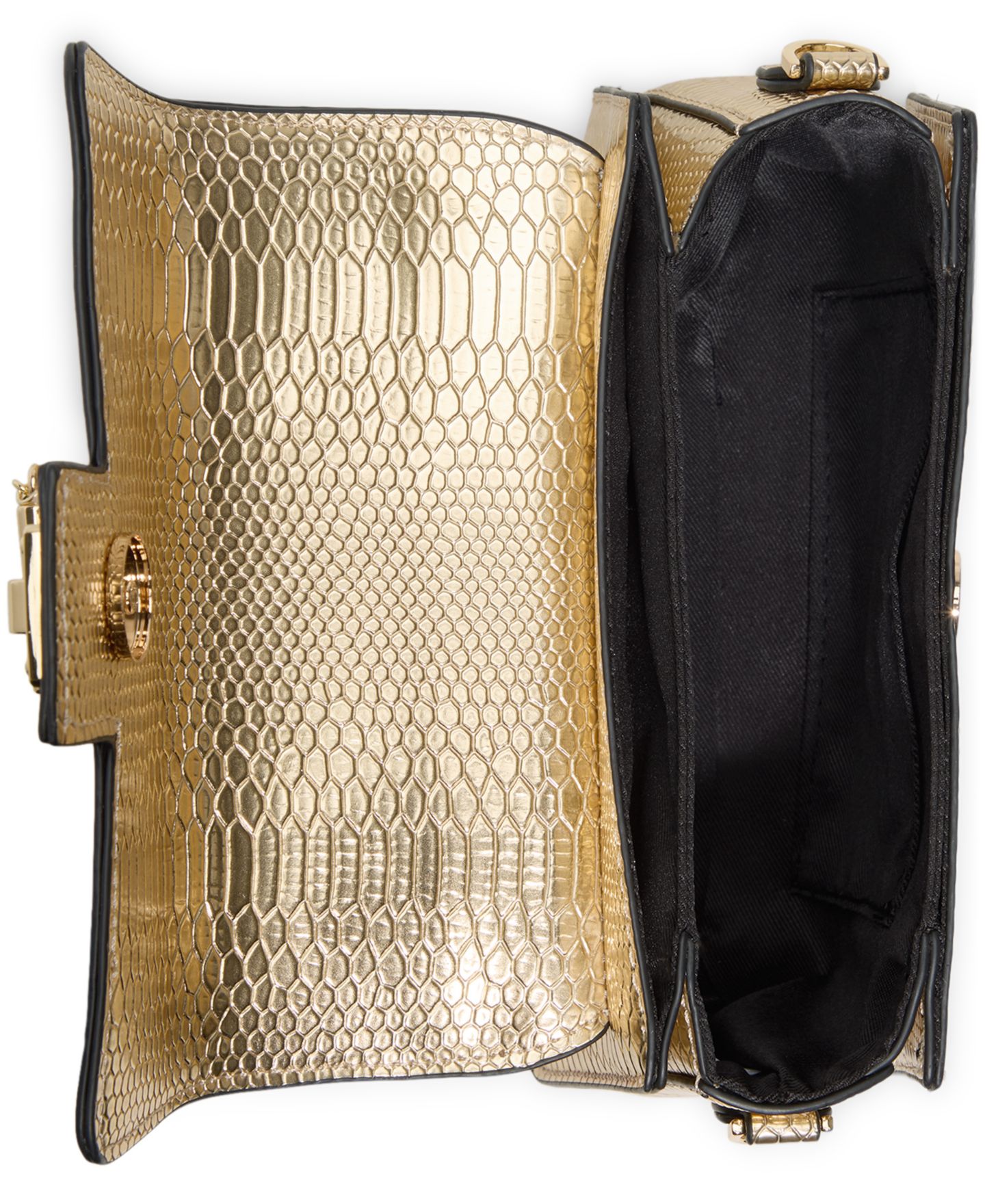Женская сумка ALDO Callunaax Mini Top Handle Satchel Handbag, цвет: Золотой — фото 4