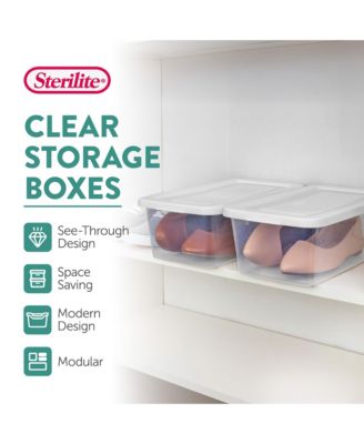 6 Qt Storage Box, Stackable Plastic Container, Home Organizer, 12 Pack