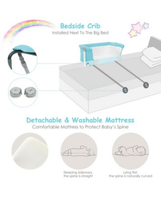 Baby Portable Bedside Bassinet Sleeper with 4 Adjustable Heights and Carrying Bag