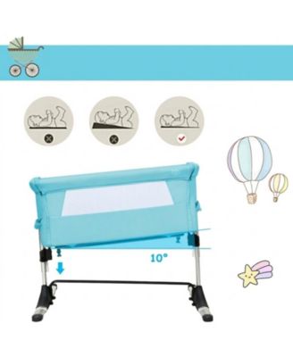 Baby Portable Bedside Bassinet Sleeper with 4 Adjustable Heights and Carrying Bag