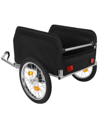 Heavy-Duty Bike Cargo Trailer, Bicycle Storage Cart with Removable Cover, All-Terrain Wheels and Foldable Design, 88 lbs Capacity