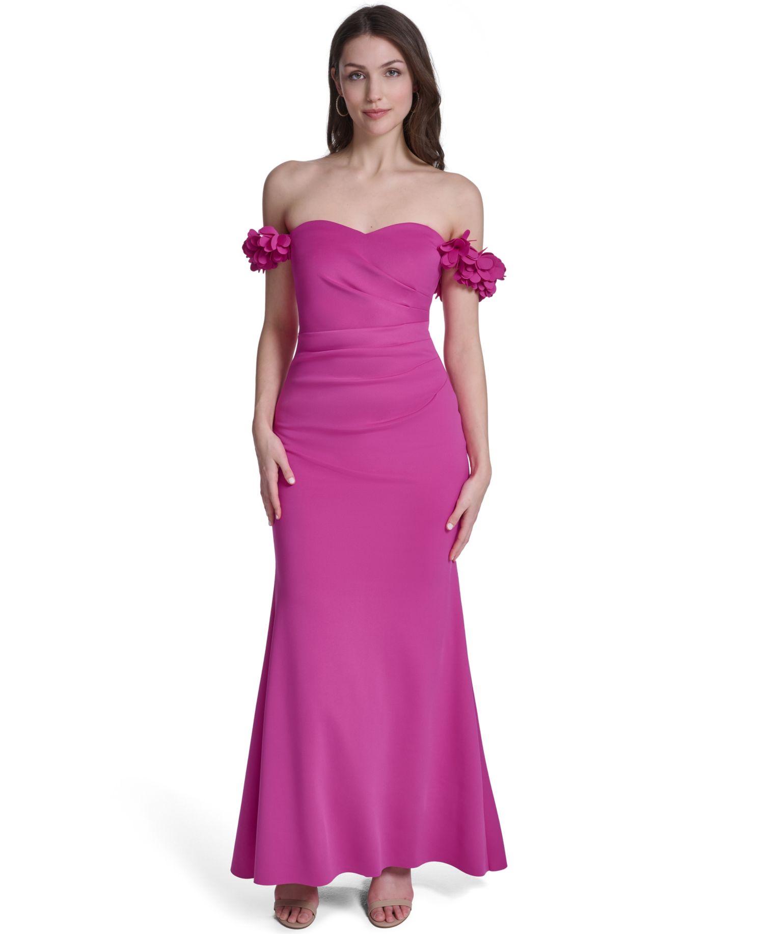 Petite Polyester-Blend Sweetheart Neck Ball Gown