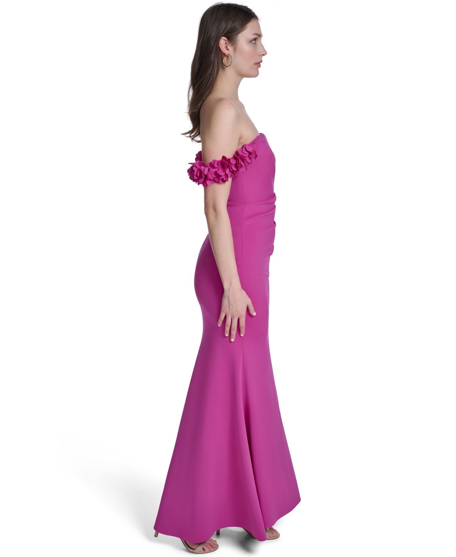 Petite Polyester-Blend Sweetheart Neck Ball Gown