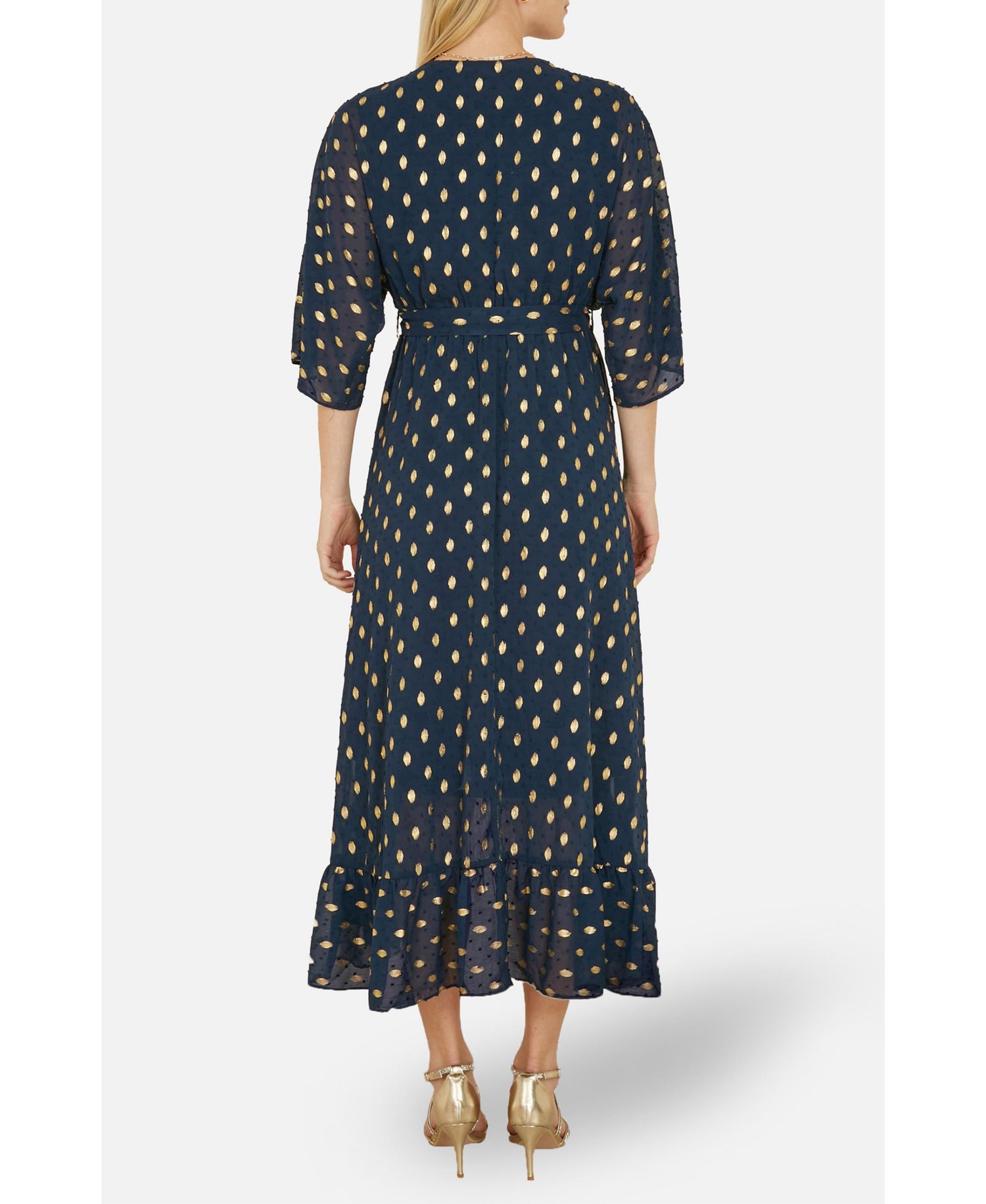 Women's Foil Print Wrap Over Dress