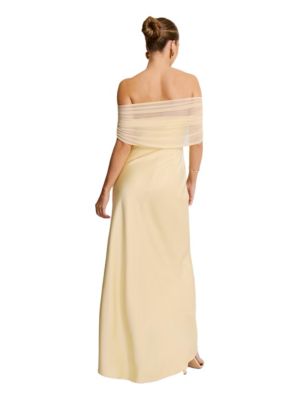 bring the drama bardot satin knee length dress in coffee Bardot Estine Faux Leather Dress