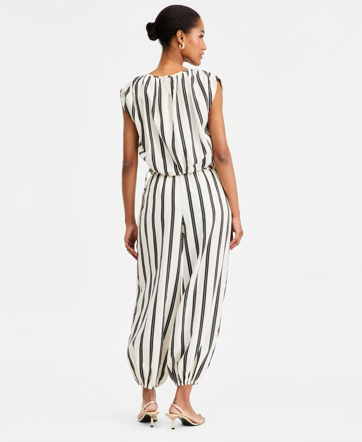 Women's Emma Striped Side-Tie Crop Bubble Top