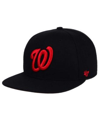 black and red washington nationals hat