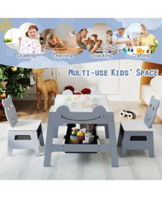 5-in-1 Toddler Table and 2 Chairs with Reversible Chalkboard Whiteboard