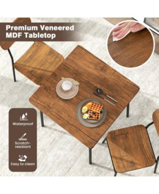 3-Piece Square Dining Table Set for 2 with Storage Rack